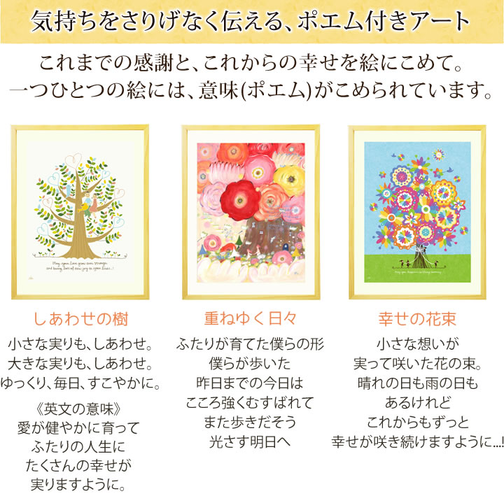 結婚記念日プレゼント 絵 幸せアート いのちの樹 Mサイズ 名前入り ポエム 両親 銀婚式 嫁 30周年 10年目 10周年 1年目 絵画 贈り物 金婚式 お祝い 最大68 Offクーポン